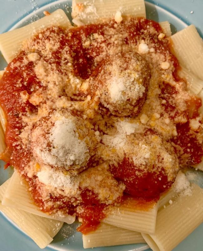 Marinara with Meatballs and Rigatoni